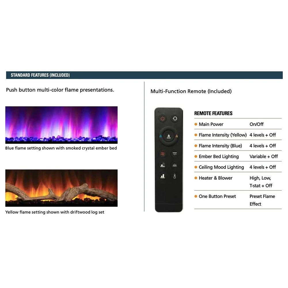 Superior MPE-D Built-In Linear Electric Fireplace With Driftwood Logs And Smoked Crystal Ember Bed 6 Superior MPE-D Built-In Linear Electric Fireplace With Driftwood Logs And Smoked Crystal Ember Bed - Image 4