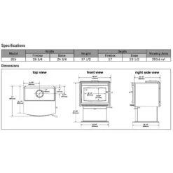 Napoleon S25 Wood Stove With Pedestal 14 Napoleon S25 Wood Stove With Pedestal -Lennox Fires Shop nap s25 spec a 01 22