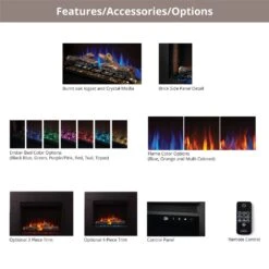Napoleon NEFB30H-NEFTK3040 Cineview 30-Inch Electric Fireplace Insert With Logs, Crystal Media, Remote & 5-Inch Surround 10 Napoleon NEFB30H-NEFTK3040 Cineview 30-Inch Electric Fireplace Insert With Logs, Crystal Media, Remote & 5-Inch Surround -Lennox Fires Shop nefb26h neftk2636 options b 12 20