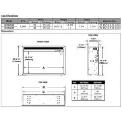 Napoleon NEFB26H Cineview 26-Inch Built-In Electric Fireplace With Logs, Crystal Media And Remote -Lennox Fires Shop nefb26h spec a 02 22