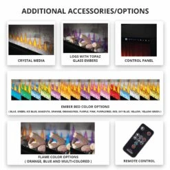 Napoleon NEFBD60HE CLEARion 60-Inch Built-In See-Through Electric Fireplace With Logs, Crystal Media & Remote 13 Napoleon NEFBD60HE CLEARion 60-Inch Built-In See-Through Electric Fireplace With Logs, Crystal Media & Remote -Lennox Fires Shop nefbd50he b 02 20 1