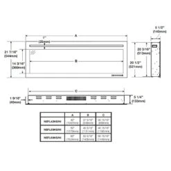 Napoleon NEFL Purview Series Linear Wall Mount Electric Fireplace 11 Napoleon NEFL Purview Series Linear Wall Mount Electric Fireplace -Lennox Fires Shop nefl42 b 02 20