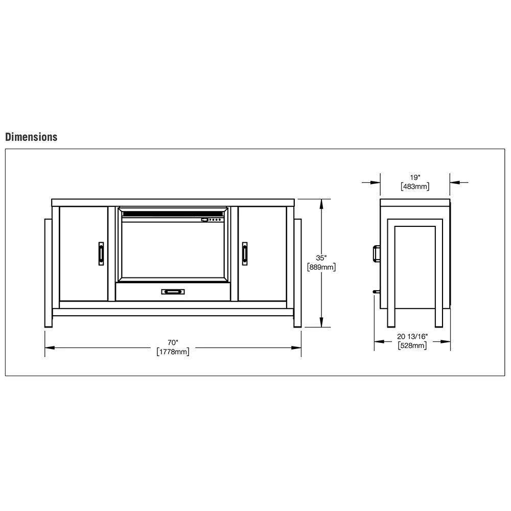 Napoleon NEFP30-3020RK Franklin Electric Fireplace TV Stand With 30-Inch Cineview Firebox 10 Napoleon NEFP30-3020RK Franklin Electric Fireplace TV Stand With 30-Inch Cineview Firebox - Image 8