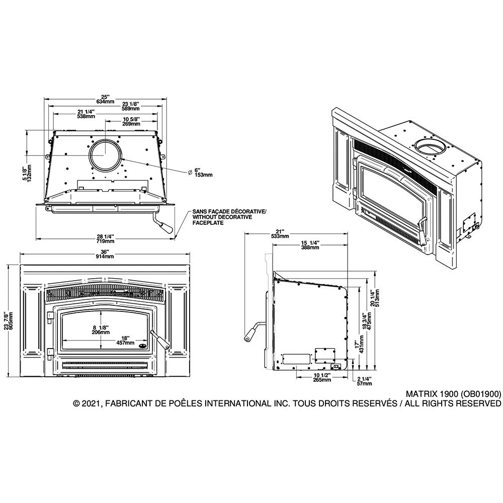 Osburn Matrix 1900 Wood Insert 5 Osburn Matrix 1900 Wood Insert - Image 3