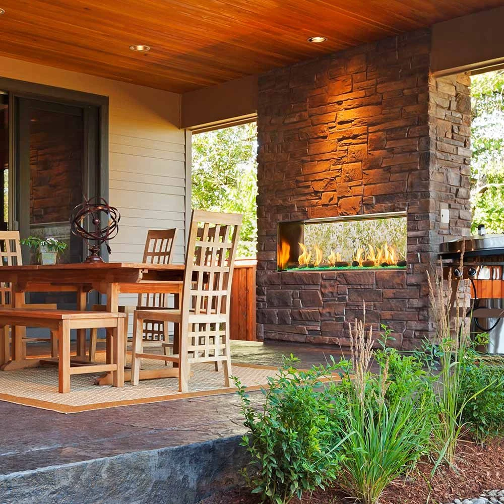 Outdoor Lifestyles Lanai 48-Inch Linear Outdoor See-Through Gas Fireplace With IntelliFire Ignition 4 Outdoor Lifestyles Lanai 48-Inch Linear Outdoor See-Through Gas Fireplace With IntelliFire Ignition - Image 2