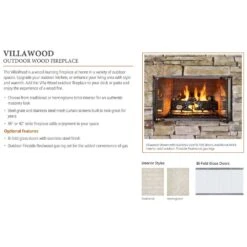 Outdoor Lifestyles Villa 36-Inch Outdoor Wood Fireplace -Lennox Fires Shop odvilla 42 b config d 04 23