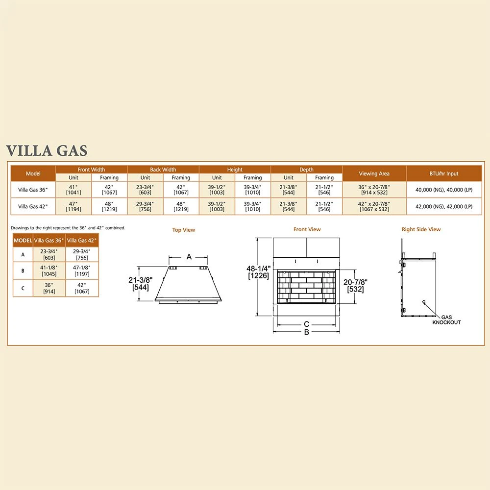 Outdoor Lifestyles Villa 42-Inch Outdoor Firebox With Gas Log Set 8 Outdoor Lifestyles Villa 42-Inch Outdoor Firebox With Gas Log Set - Image 6