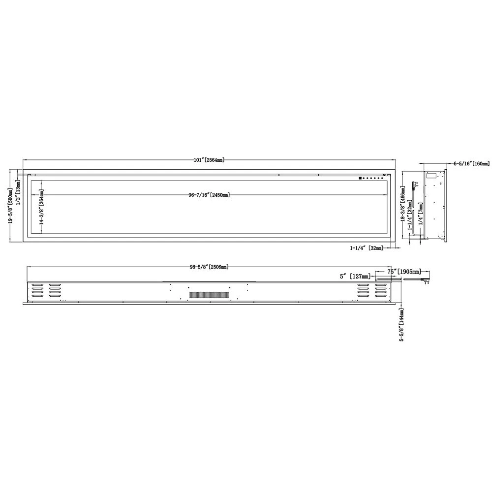Modern Flames OR100-SLIM Orion Slim 100-Inch Linear Built-In Electric Fireplace 10 Modern Flames OR100-SLIM Orion Slim 100-Inch Linear Built-In Electric Fireplace - Image 8