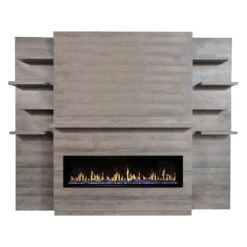 Modern Flames Orion Slim 60-Inch Linear Electric Fireplace With Allwood Wall System