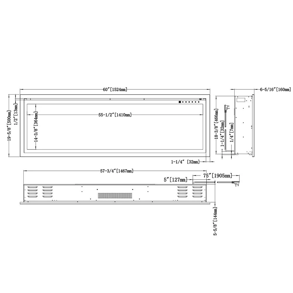 Modern Flames OR60-SLIM Orion Slim 60-Inch Linear Built-In Electric Fireplace 10 Modern Flames OR60-SLIM Orion Slim 60-Inch Linear Built-In Electric Fireplace - Image 8