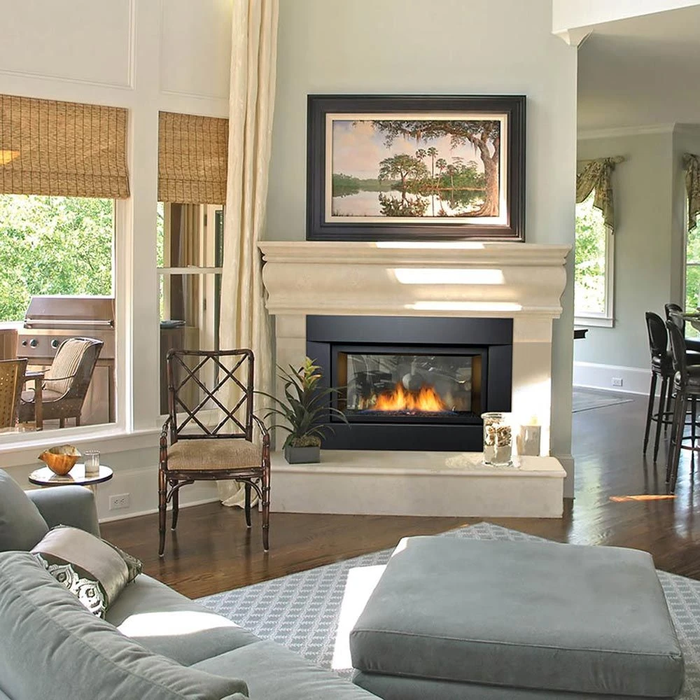 Sierra Flame PALISADE-36 36-Inch Palisade Direct Vent See-Through Built-In Gas Fireplace With Fireglass And Rock Media 4 Sierra Flame PALISADE-36 36-Inch Palisade Direct Vent See-Through Built-In Gas Fireplace With Fireglass And Rock Media - Image 2