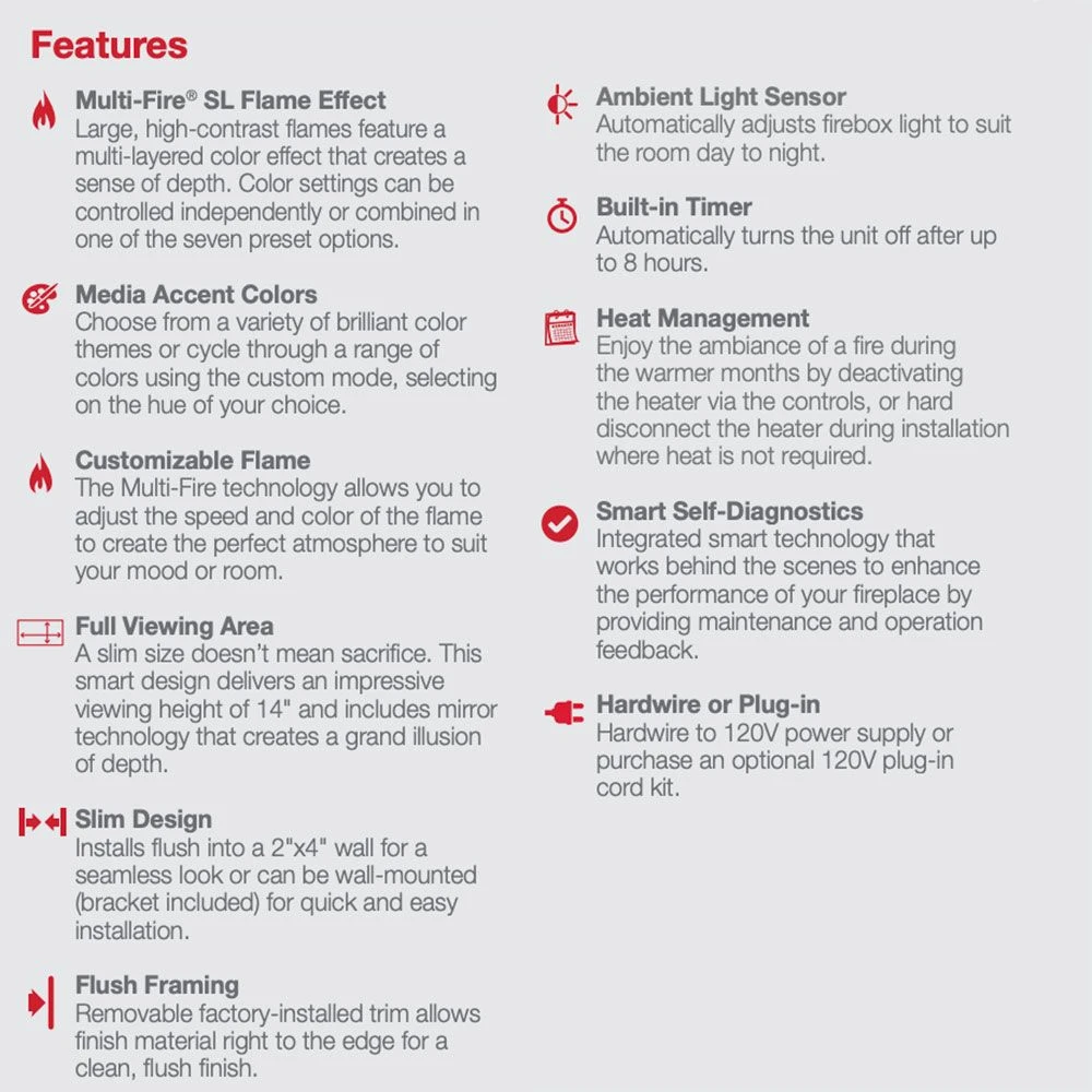 Dimplex PLF4214-XS Multi-Fire SL Built-In Electric Fireplace, 42-Inch 6 Dimplex PLF4214-XS Multi-Fire SL Built-In Electric Fireplace, 42-Inch - Image 4