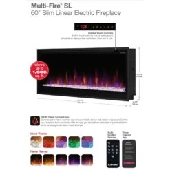 Dimplex PLF6014-XS Multi-Fire SL Built-In Electric Fireplace, 60-Inch 11 Dimplex PLF6014-XS Multi-Fire SL Built-In Electric Fireplace, 60-Inch -Lennox Fires Shop plf6014 xs d 12 22