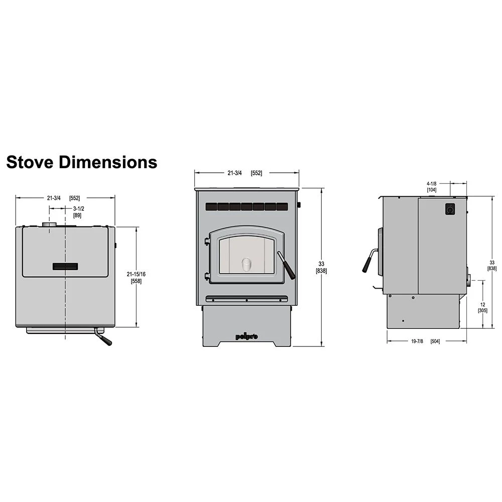 PelPro EPA Certified Pellet Stove With 60 Lb. Hopper (PP60-B) 9 PelPro EPA Certified Pellet Stove With 60 Lb. Hopper (PP60-B) - Image 7