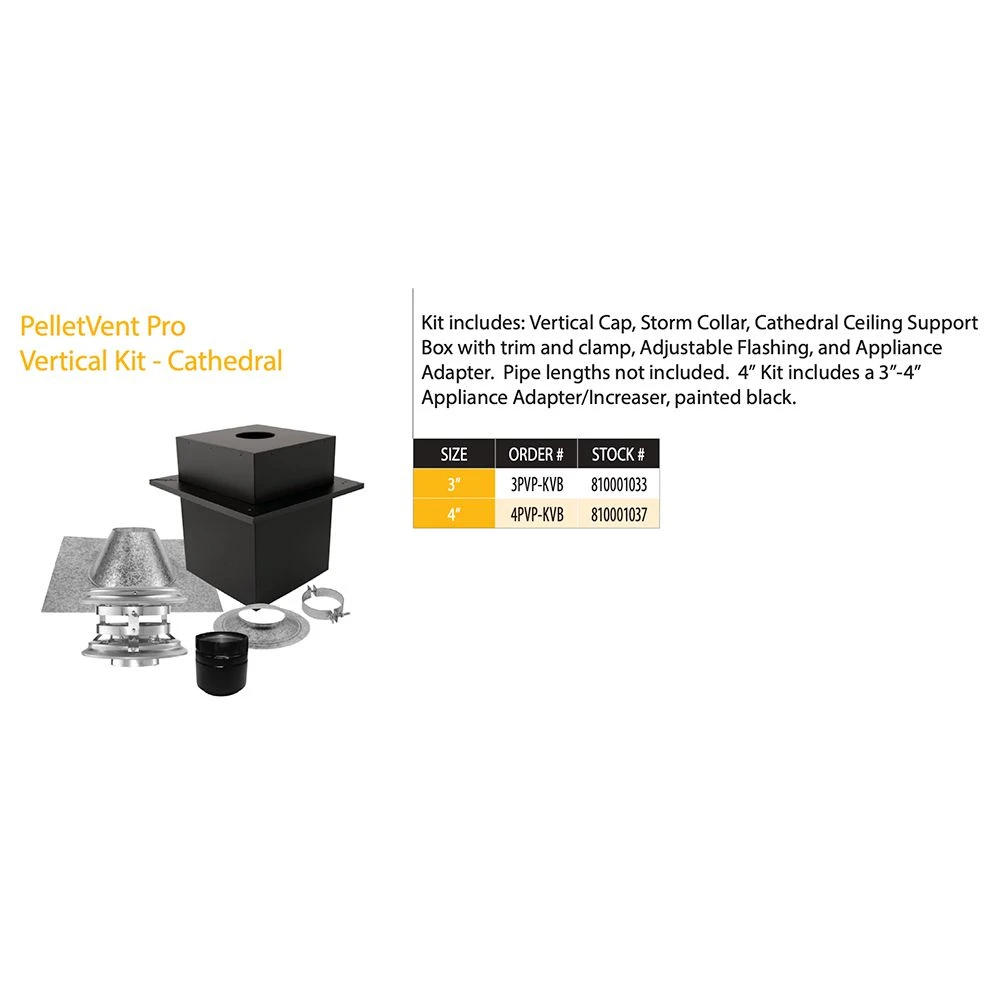 DuraVent PVP-KVB PelletVent Pro Vertical Kit For Cathedral Ceilings 4 DuraVent PVP-KVB PelletVent Pro Vertical Kit For Cathedral Ceilings - Image 2