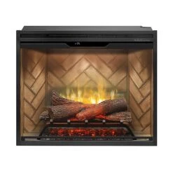 Dimplex Revillusion Electric Fireplace With Herringbone Backer, Front Glass Pane And Plug Kit, 36-Inches