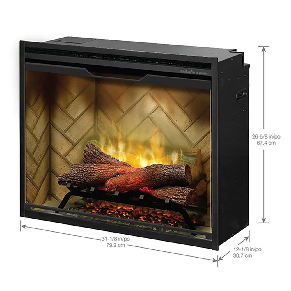 Dimplex Revillusion Electric Fireplace With Herringbone Backer, Front Glass Pane And Plug Kit, 30-Inches 7 Dimplex Revillusion Electric Fireplace With Herringbone Backer, Front Glass Pane And Plug Kit, 30-Inches - Image 5