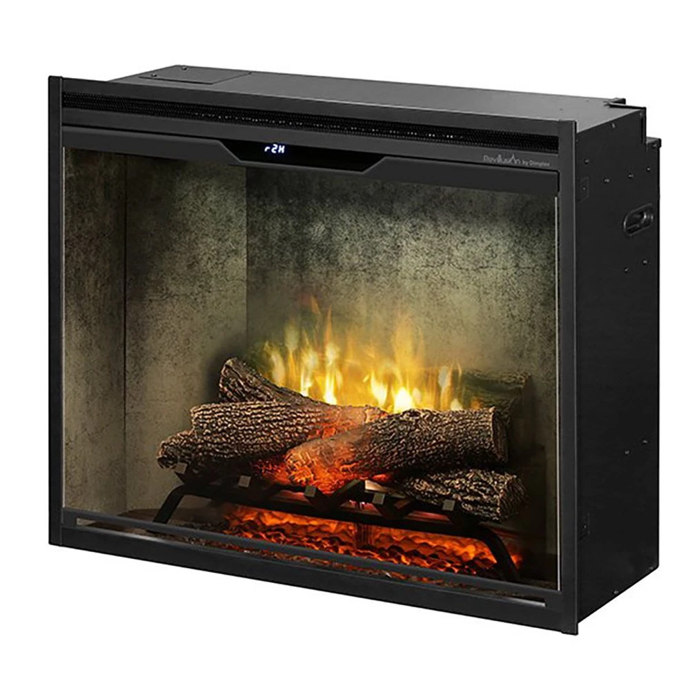 Dimplex Portrai Revillusion Electric Fireplace With Weathered Concrete Backer, Front Glass Pand And Plug Kit, 36-Inches 4 Dimplex Portrai Revillusion Electric Fireplace With Weathered Concrete Backer, Front Glass Pand And Plug Kit, 36-Inches - Image 2