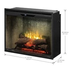 Dimplex Revillusion Electric Fireplace With Weathered Concrete Backer, Front Glass Pane And Plug Kit, 30-Inches -Lennox Fires Shop rbf30wcg d 10 23