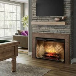 Dimplex Revillusion Electric Fireplace With Herringbone Backer, Front Glass Pane And Plug Kit, 42-Inches 10 Dimplex Revillusion Electric Fireplace With Herringbone Backer, Front Glass Pane And Plug Kit, 42-Inches -Lennox Fires Shop rbf42g config c 10 23