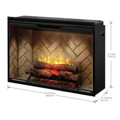 Dimplex Revillusion Electric Fireplace With Herringbone Backer, Front Glass Pane And Plug Kit, 42-Inches 12 Dimplex Revillusion Electric Fireplace With Herringbone Backer, Front Glass Pane And Plug Kit, 42-Inches -Lennox Fires Shop rbf42g config e 10 23