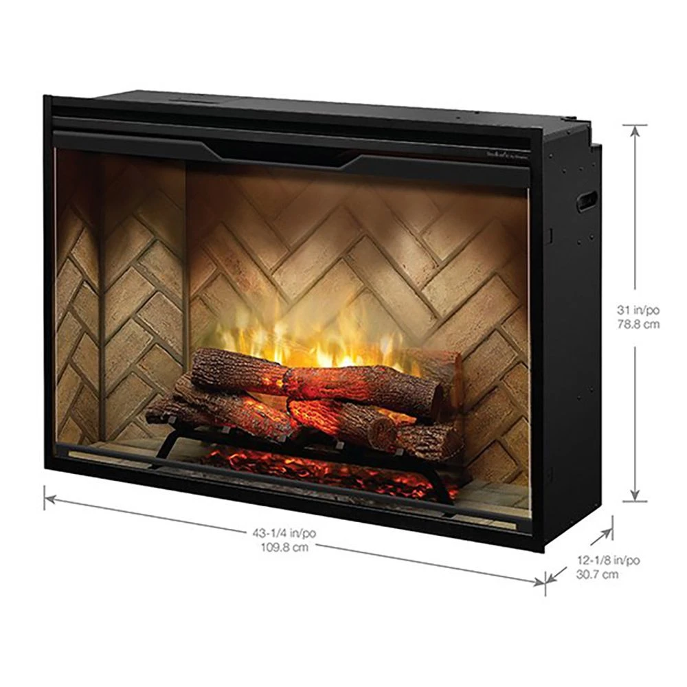 Dimplex Revillusion Electric Fireplace With Herringbone Backer, Front Glass Pane And Plug Kit, 42-Inches 7 Dimplex Revillusion Electric Fireplace With Herringbone Backer, Front Glass Pane And Plug Kit, 42-Inches - Image 5