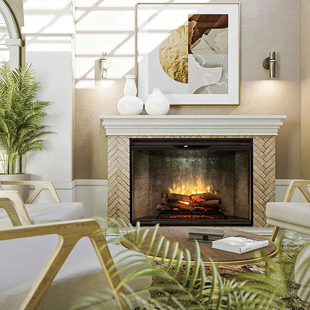 Dimplex Revillusion Electric Fireplace With Weathered Concrete Backer, Front Glass Pane And Plug Kit, 42-Inches 4 Dimplex Revillusion Electric Fireplace With Weathered Concrete Backer, Front Glass Pane And Plug Kit, 42-Inches - Image 2