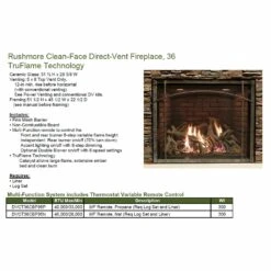 Empire White Mountain Hearth DVCT40-CF Rushmore Clean-Face Direct Vent Luxury Fireplace, 40-Inches 13 Empire White Mountain Hearth DVCT40-CF Rushmore Clean-Face Direct Vent Luxury Fireplace, 40-Inches -Lennox Fires Shop rushmore clean face specs