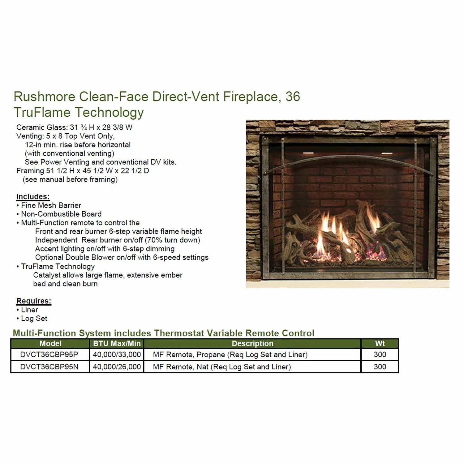 Empire White Mountain Hearth DVCT40-CF Rushmore Clean-Face Direct Vent Luxury Fireplace, 40-Inches 8 Empire White Mountain Hearth DVCT40-CF Rushmore Clean-Face Direct Vent Luxury Fireplace, 40-Inches - Image 6