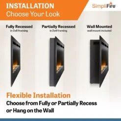 SimpliFire SF-ALL Allusion Linear Electric Fireplace 12 SimpliFire SF-ALL Allusion Linear Electric Fireplace -Lennox Fires Shop sf all60 bk e 07 23