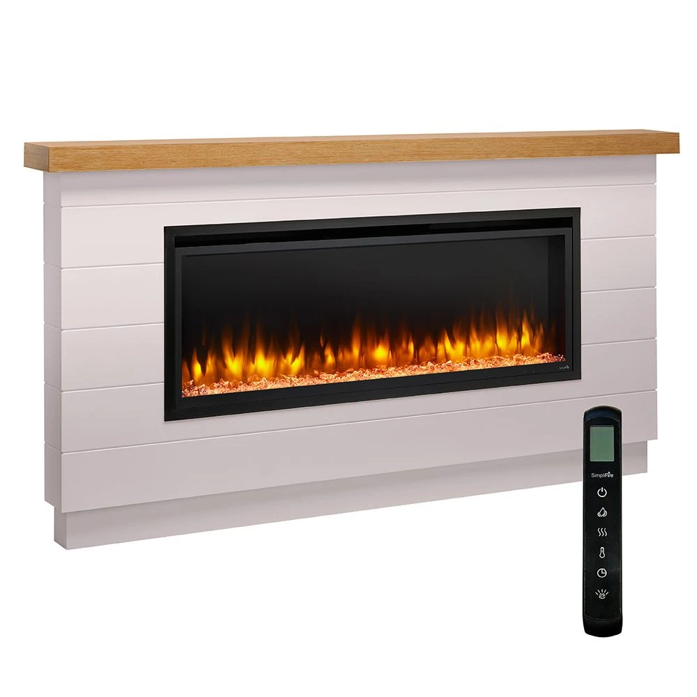 Simplifire 50-Inch Allusion Platinum Linear Electric Fireplace With Modern Farmhouse Boyd Build-Out Mantel Package 3 Simplifire 50-Inch Allusion Platinum Linear Electric Fireplace With Modern Farmhouse Boyd Build-Out Mantel Package