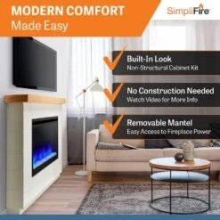 Simplifire 50-Inch Allusion Platinum Linear Electric Fireplace With Modern Farmhouse Boyd Build-Out Mantel Package 12 Simplifire 50-Inch Allusion Platinum Linear Electric Fireplace With Modern Farmhouse Boyd Build-Out Mantel Package -Lennox Fires Shop sf allp50 bk bok mf allp50 c 10 23
