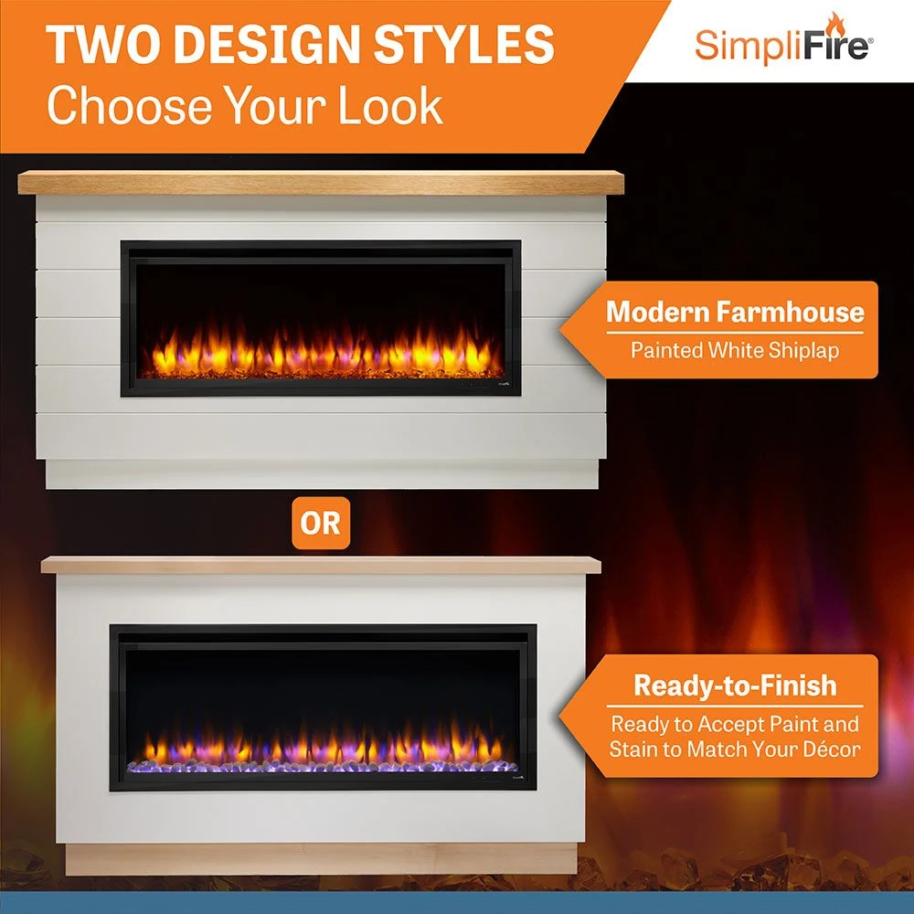 Simplifire 50-Inch Allusion Platinum Linear Electric Fireplace With Modern Farmhouse Boyd Build-Out Mantel Package 6 Simplifire 50-Inch Allusion Platinum Linear Electric Fireplace With Modern Farmhouse Boyd Build-Out Mantel Package - Image 4