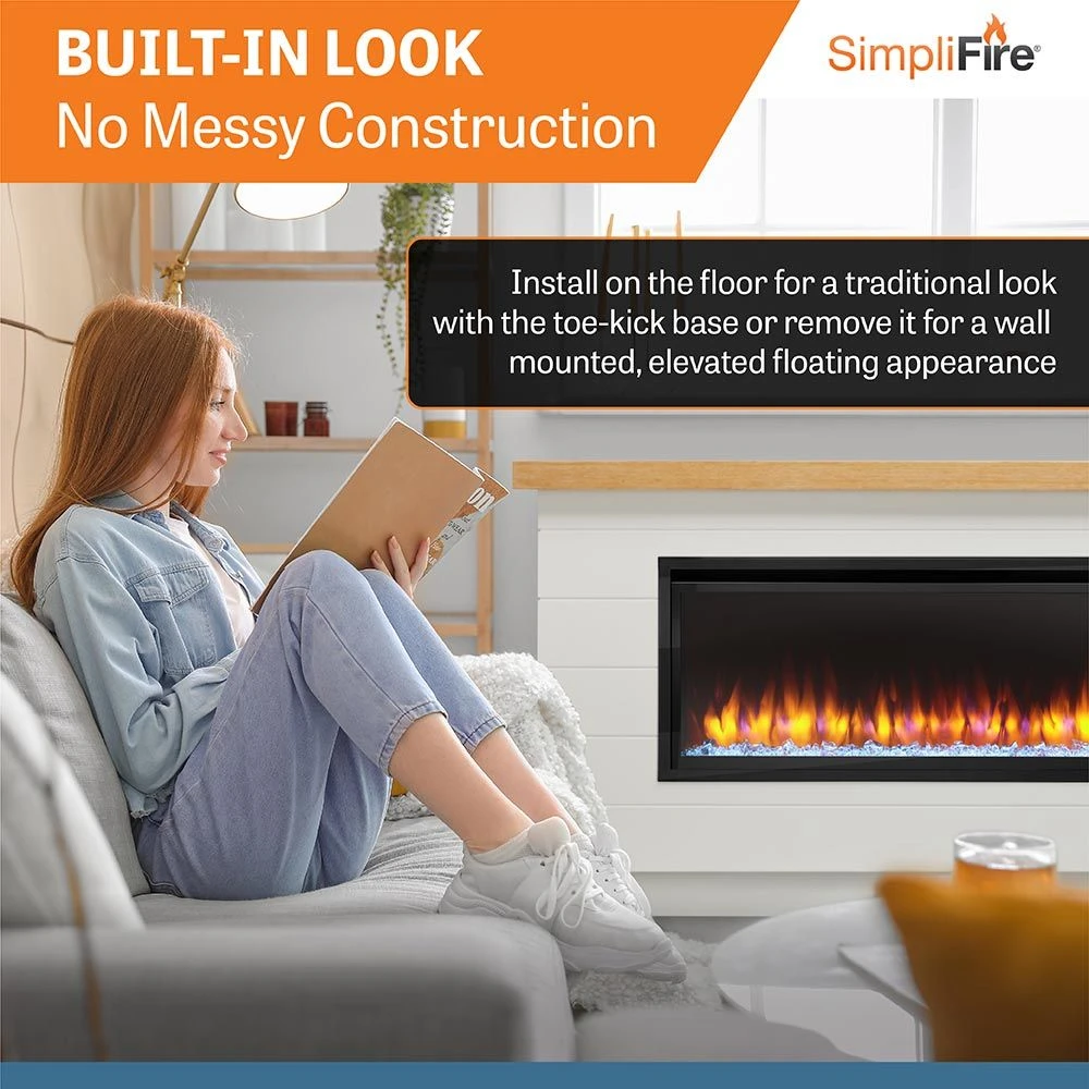 Simplifire 50-Inch Allusion Platinum Linear Electric Fireplace With Modern Farmhouse Boyd Build-Out Mantel Package 8 Simplifire 50-Inch Allusion Platinum Linear Electric Fireplace With Modern Farmhouse Boyd Build-Out Mantel Package - Image 6