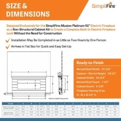 Simplifire 50-Inch Allusion Platinum Linear Electric Fireplace With Ready-to-Finish Boyd Build-Out Mantel Package 14 Simplifire 50-Inch Allusion Platinum Linear Electric Fireplace With Ready-to-Finish Boyd Build-Out Mantel Package -Lennox Fires Shop sf allp50 bk bok rtf allp50 e 10 23