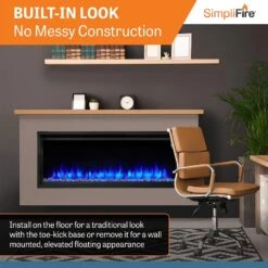 Simplifire 50-Inch Allusion Platinum Linear Electric Fireplace With Ready-to-Finish Boyd Build-Out Mantel Package 15 Simplifire 50-Inch Allusion Platinum Linear Electric Fireplace With Ready-to-Finish Boyd Build-Out Mantel Package -Lennox Fires Shop sf allp50 bk bok rtf allp50 f 10 23