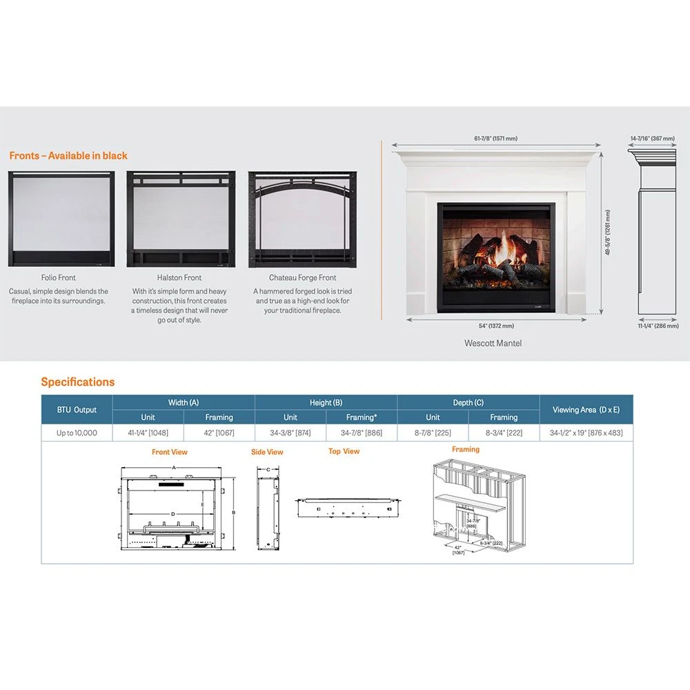 SimpliFire Inception 36-Inch Electric Fireplace Wescott Mantel Package 5 SimpliFire Inception 36-Inch Electric Fireplace Wescott Mantel Package - Image 3
