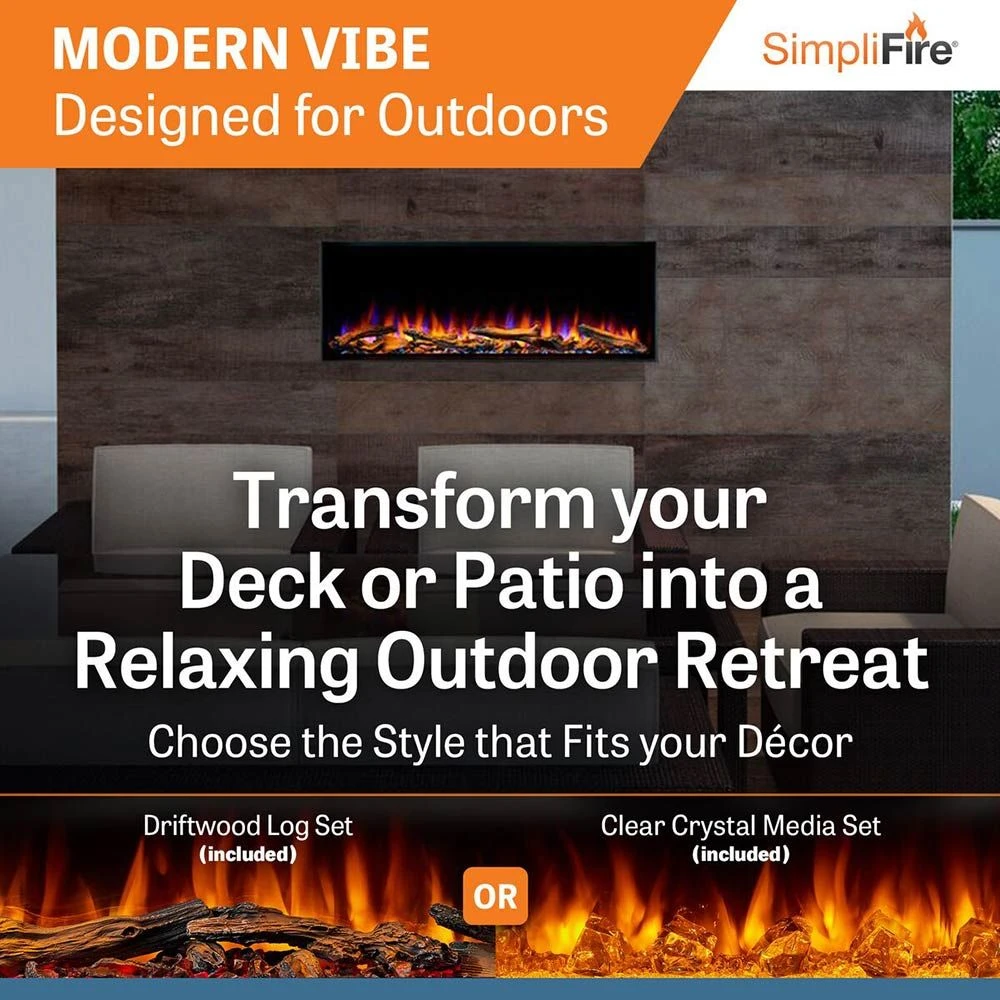 SimpliFire Forum 43-Inch Outdoor Electric Fireplace 4 SimpliFire Forum 43-Inch Outdoor Electric Fireplace - Image 2