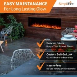 SimpliFire Forum 55-Inch Outdoor Electric Fireplace -Lennox Fires Shop sf od55 c 07 23
