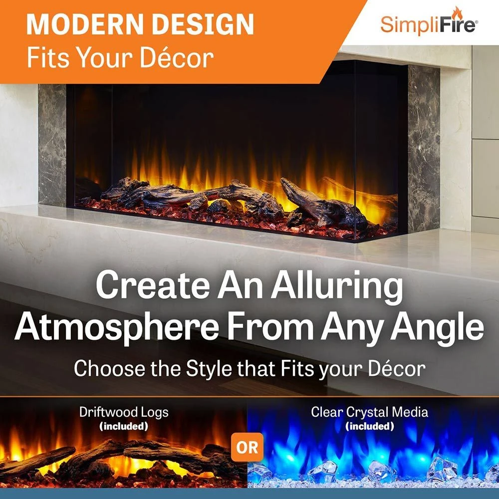 SimpliFire SF-SCT Scion Trinity 3-Sided Linear Electric Fireplace 4 SimpliFire SF-SCT Scion Trinity 3-Sided Linear Electric Fireplace - Image 2