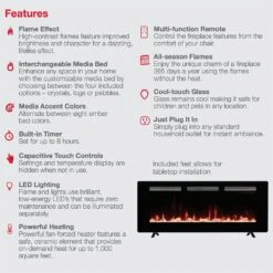 Dimplex SIL60 Sierra Series Wall Mount/Built-In Linear Electric Fireplace, 60-Inch -Lennox Fires Shop sil48 e 11 21