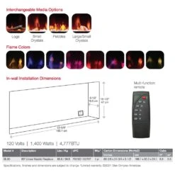 Dimplex SIL60 Sierra Series Wall Mount/Built-In Linear Electric Fireplace, 60-Inch -Lennox Fires Shop sil60 d 11 21