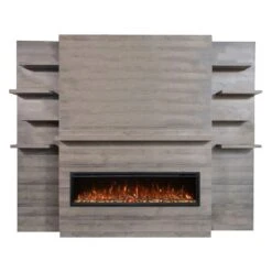 Modern Flames Spectrum 60-Inch Linear Electric Fireplace With Allwood Wall System