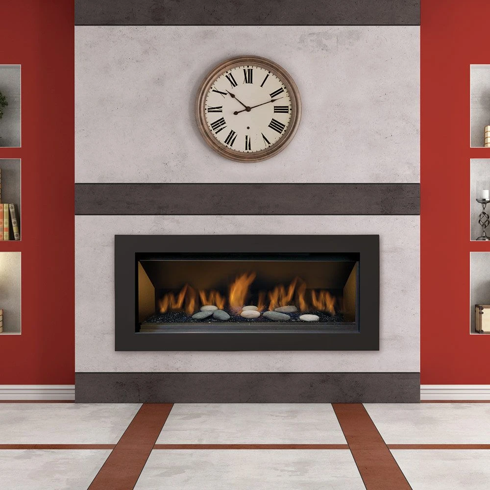 Sierra Flame STANFORD-55G-DELUXE 55-Inch Stanford Direct Vent Built-In Linear Gas Fireplace With Fireglass And Rock Media 4 Sierra Flame STANFORD-55G-DELUXE 55-Inch Stanford Direct Vent Built-In Linear Gas Fireplace With Fireglass And Rock Media - Image 2