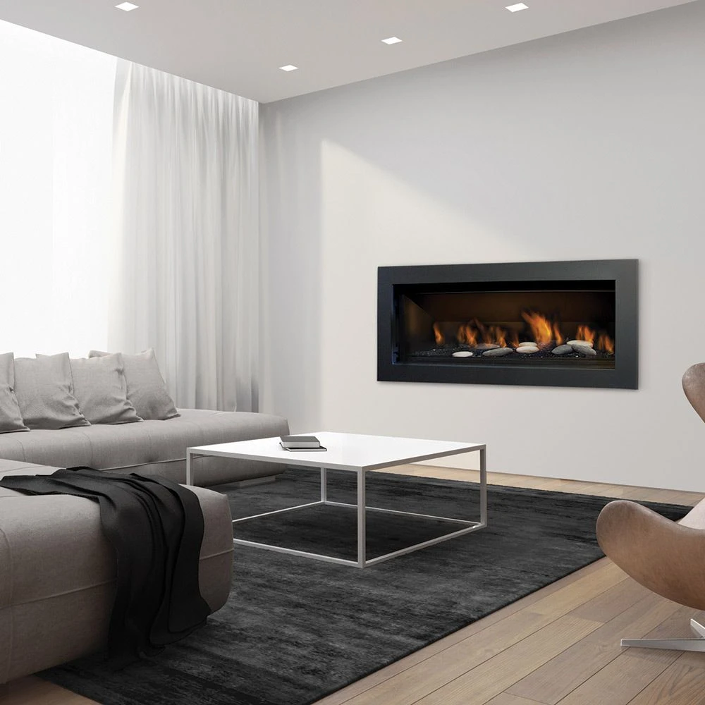 Sierra Flame STANFORD-55G-DELUXE 55-Inch Stanford Direct Vent Built-In Linear Gas Fireplace With Fireglass And Rock Media 6 Sierra Flame STANFORD-55G-DELUXE 55-Inch Stanford Direct Vent Built-In Linear Gas Fireplace With Fireglass And Rock Media - Image 4