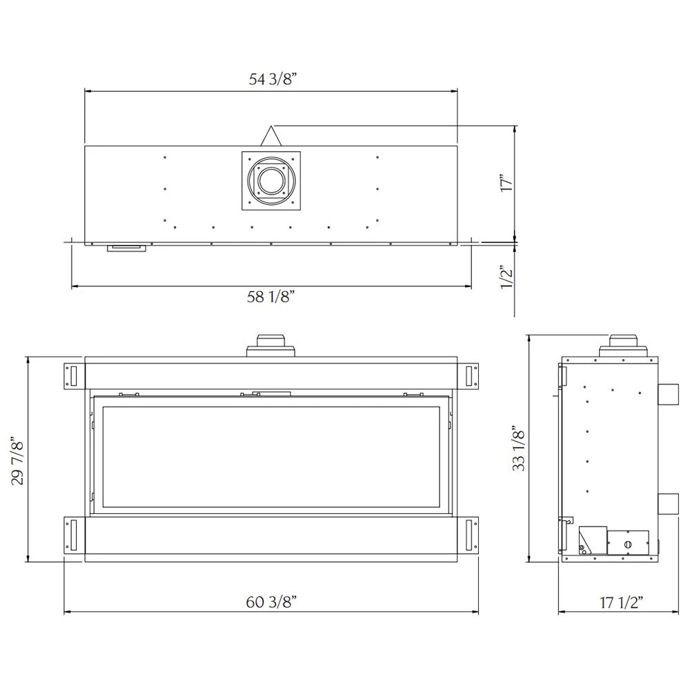 Sierra Flame STANFORD-55G-DELUXE 55-Inch Stanford Direct Vent Built-In Linear Gas Fireplace With Fireglass And Rock Media 8 Sierra Flame STANFORD-55G-DELUXE 55-Inch Stanford Direct Vent Built-In Linear Gas Fireplace With Fireglass And Rock Media - Image 6