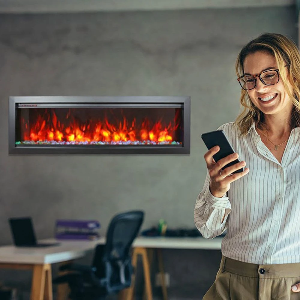 Amantii Symmetry Bespoke 74-Inch Indoor/Outdoor Built-In Smart Electric Fireplace 4 Amantii Symmetry Bespoke 74-Inch Indoor/Outdoor Built-In Smart Electric Fireplace - Image 2