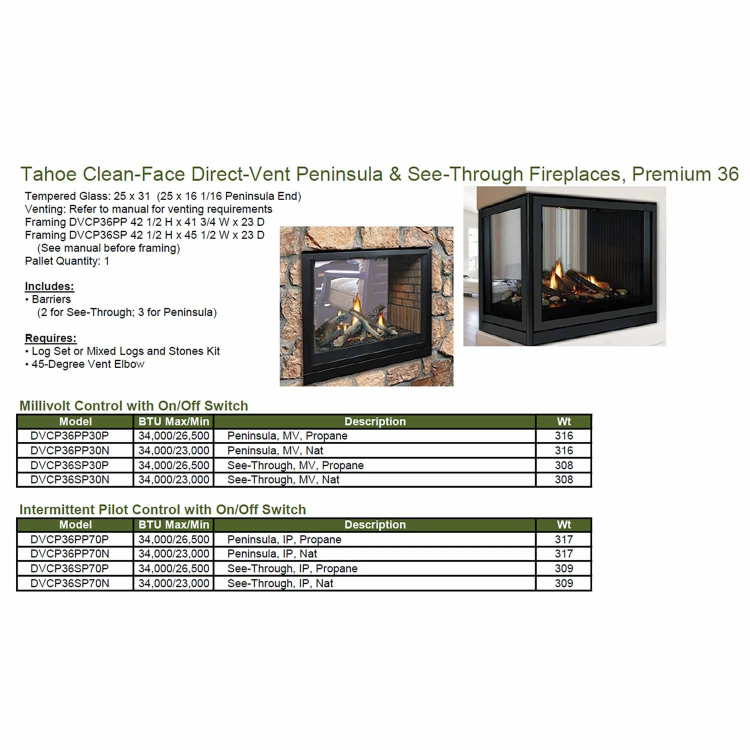 Empire White Mountain Hearth DVCP36S Tahoe Clean-Face Direct Vent Premium Double Sided Fireplace, 36-Inches 11 Empire White Mountain Hearth DVCP36S Tahoe Clean-Face Direct Vent Premium Double Sided Fireplace, 36-Inches - Image 9
