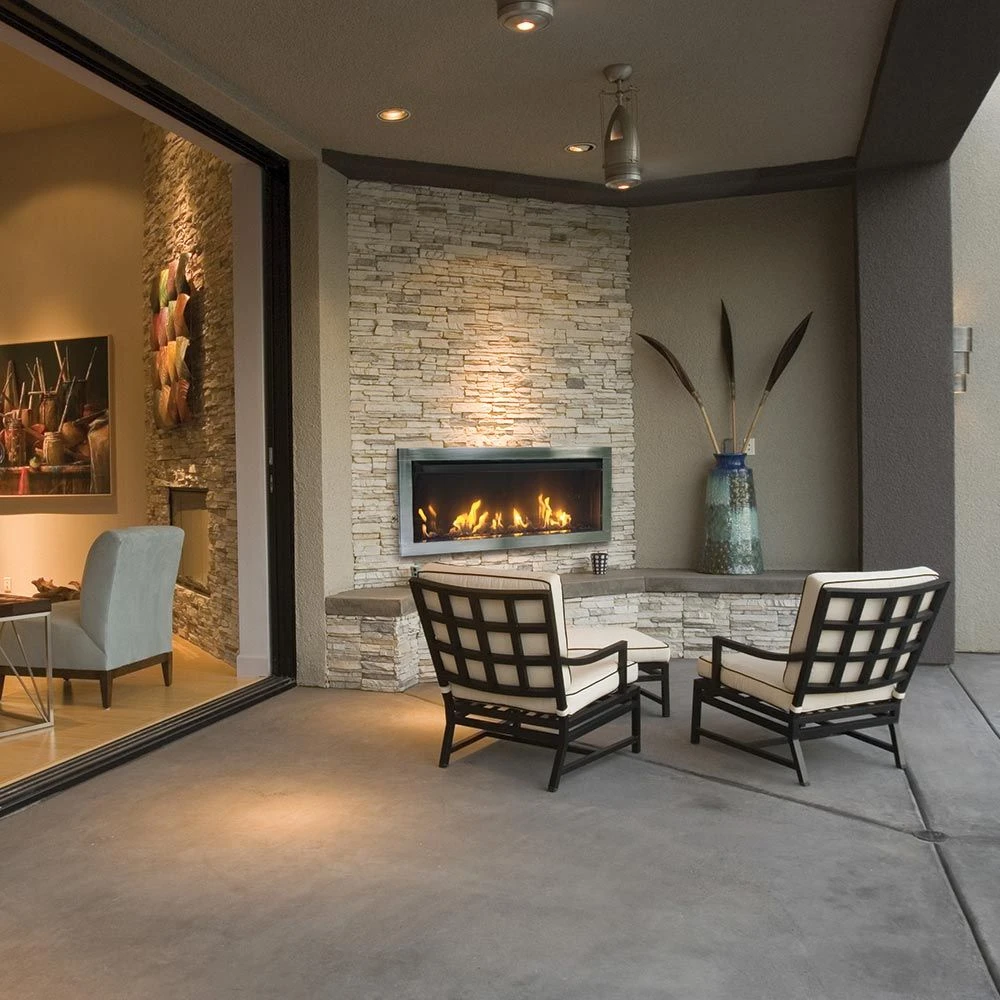 Sierra Flame TAHOE-45 45-Inch Tahoe Outdoor Vent-Free Linear Built-In Gas Fireplace With Electronic Ignition, Remote Control And Media Set 4 Sierra Flame TAHOE-45 45-Inch Tahoe Outdoor Vent-Free Linear Built-In Gas Fireplace With Electronic Ignition, Remote Control And Media Set - Image 2