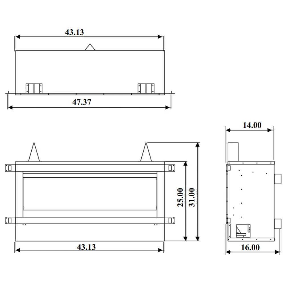 Sierra Flame TAHOE-45 45-Inch Tahoe Outdoor Vent-Free Linear Built-In Gas Fireplace With Electronic Ignition, Remote Control And Media Set 6 Sierra Flame TAHOE-45 45-Inch Tahoe Outdoor Vent-Free Linear Built-In Gas Fireplace With Electronic Ignition, Remote Control And Media Set - Image 4